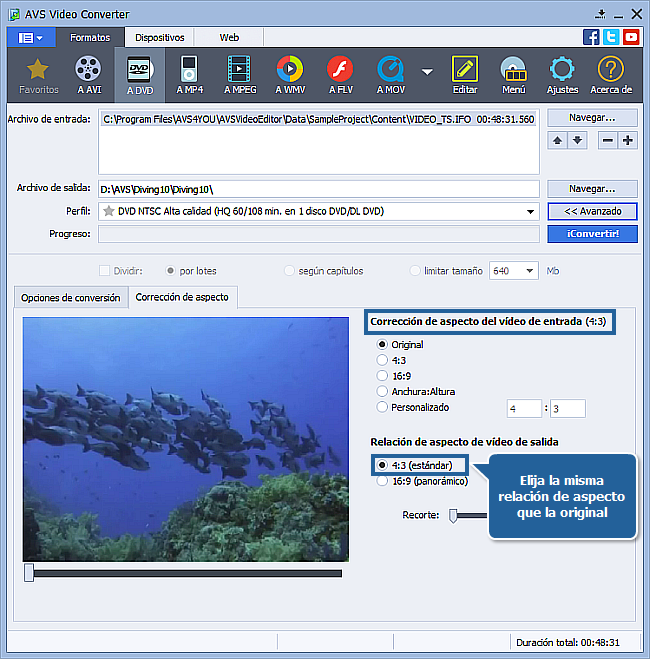 ¿Cómo convertir del sistema de color PAL a NTSC? Paso 3