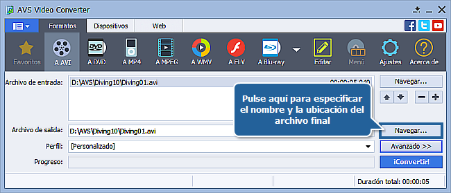 ¿Cómo realizar conversión a muchas pasadas con AVS Video Converter?