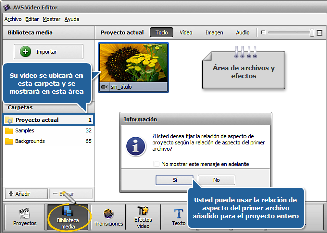 ¿Cómo empezar a trabajar con AVS Video Editor? Paso 2