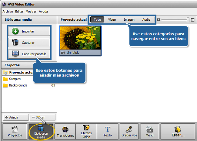 ¿Cómo empezar a trabajar con AVS Video Editor? Paso 2