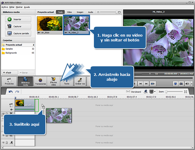 ¿Cómo empezar a trabajar con AVS Video Editor? Paso 3