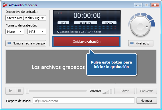 ¿Cómo grabar audio usando la entrada Stereo Mix? Paso 5