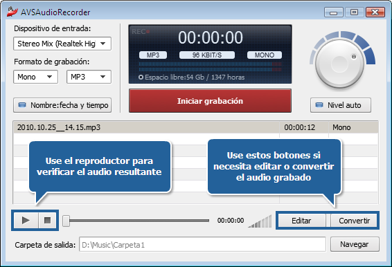 ¿Cómo grabar audio usando la entrada Stereo Mix? Paso 6