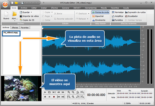 ¿Cómo editar la pista de audio de un vídeo aficionado? Paso 2