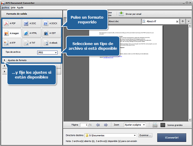 ¿Cómo convertir documentos? Paso 3