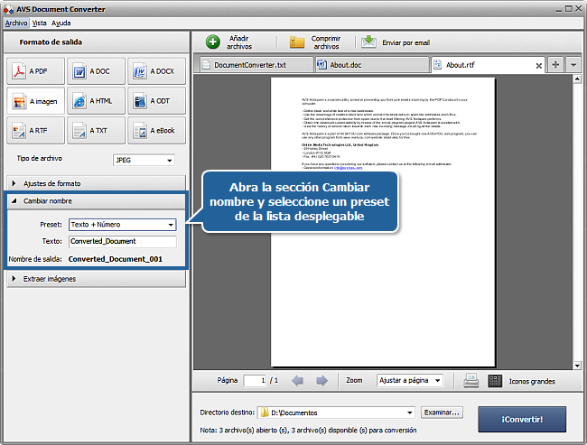 ¿Cómo convertir documentos? Paso 4