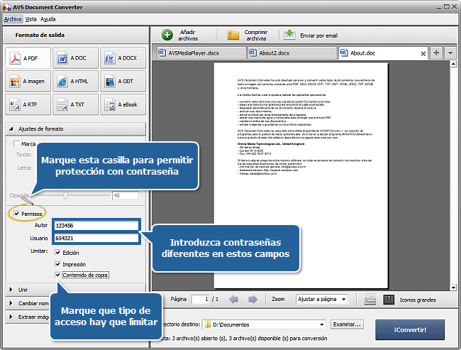 ¿Cómo proteger sus documentos con contraseña? Paso 4