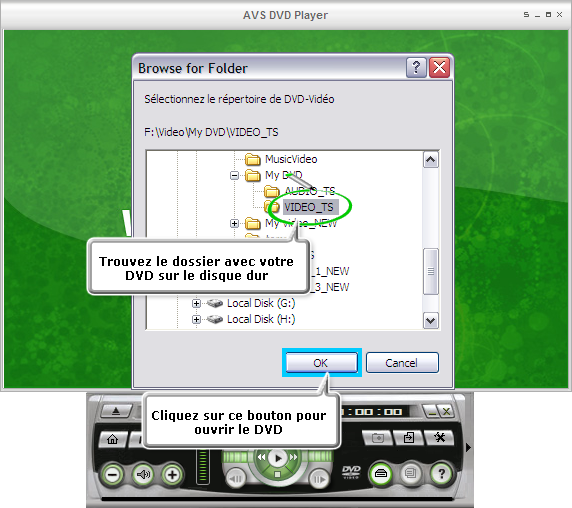 Comment reproduire des fichiers DVD à l'aide d'AVS DVD Player? Pas 2