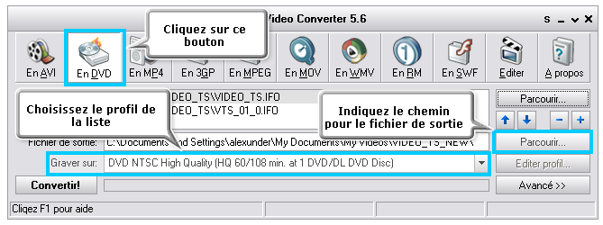 Comment convertir la vidéo en DVD et créer le menu DVD? Pas 3
