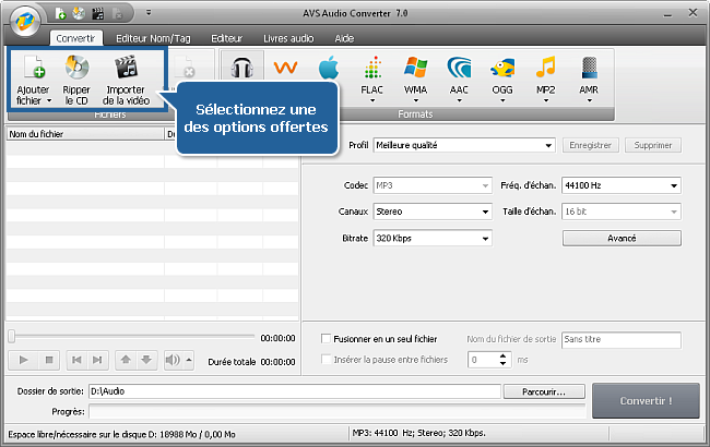 Comment convertir une bande son dans un autre format? Etape 2