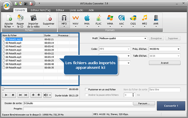 Comment convertir une bande son dans un autre format? Etape 2
