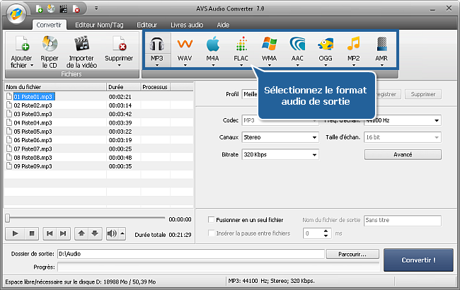 Comment convertir une bande son dans un autre format? Etape 3