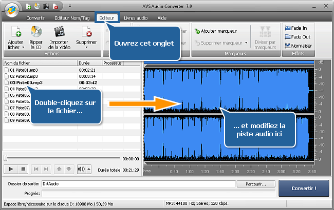Comment convertir une bande son dans un autre format? Etape 6