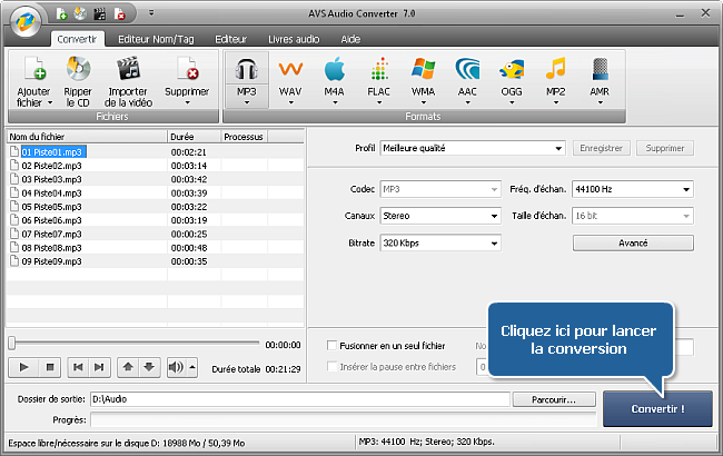 Comment convertir une bande son dans un autre format? Etape 8