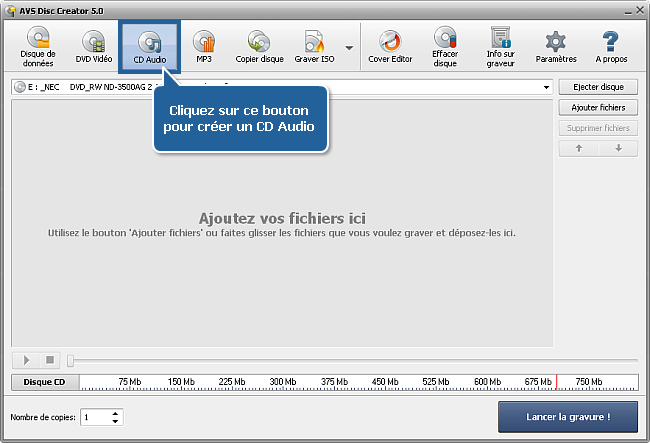 Comment créer un CD Audio à partir de fichiers aux formats différents? Etape 2
