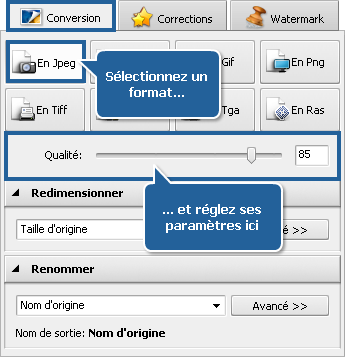 Comment appliquer un effet aux images et les convertir dans un autre format? Etape 4