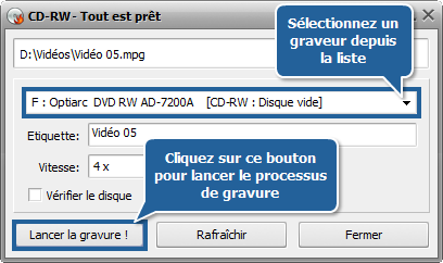 Comment créer un CD en format MPEG4 (DivX ou XviD)? Pas 6