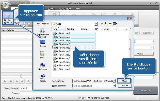Comment créer des livres audio en utilisant AVS Audio Converter? Etape 2