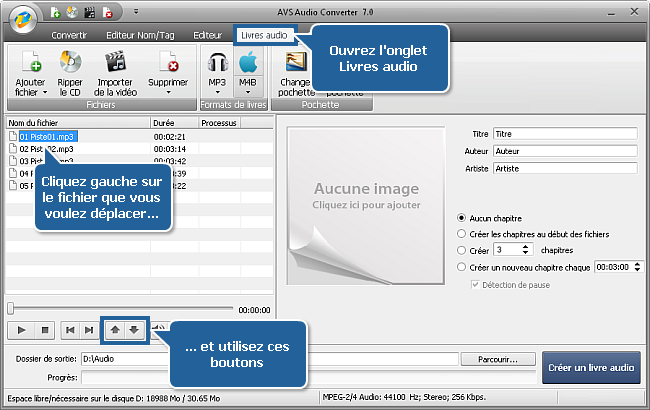 Comment créer des livres audio en utilisant AVS Audio Converter? Etape 4