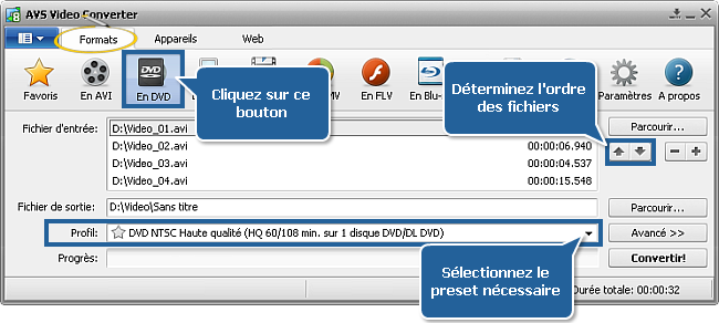 Comment convertir un fichier AVI en DVD? Etape 3