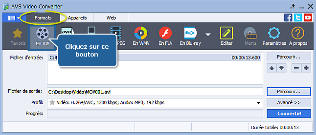 Comment convertir une vidéo HD? Etape 3