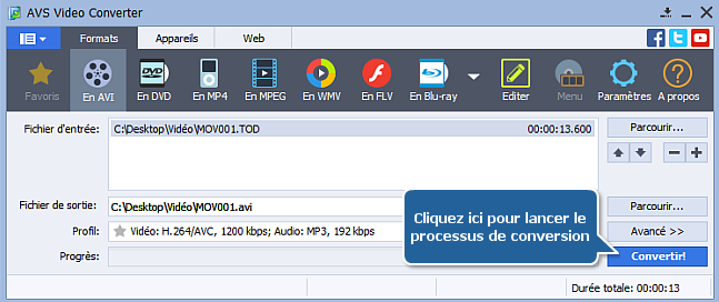 Comment convertir une vidéo HD? Etape 6