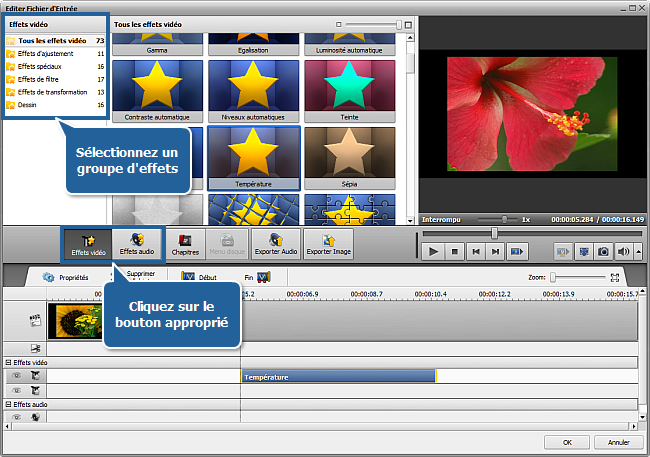 Comment appliquer un effet à une vidéo et la convertir dans un autre format? Etape 4