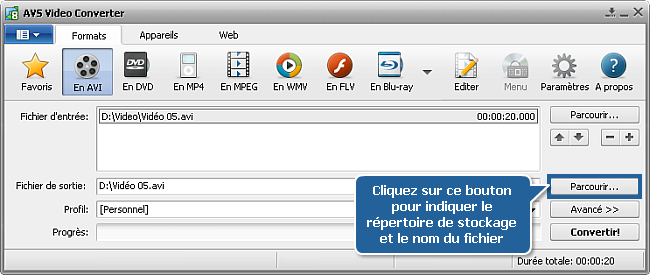 Comment effectuer la conversion à passages multiples avec AVS Video Converter? Etape 7