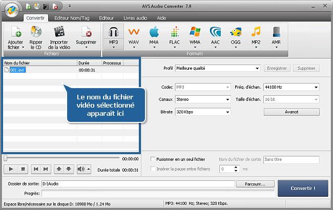 Comment extraire l'audio d'un fichier vidéo avec AVS Audio Converter? Etape 2