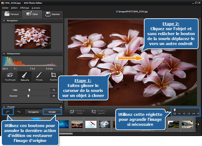 Comment cloner une partie de l'image en utilisant l'outil Retouche? Etape 3