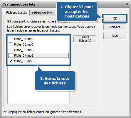 Comment normaliser le volume du son des différents fichiers audio? Etape 4