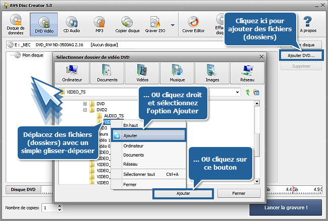 Comment graver un dossier DVD sur un disque DVD? Etape 3