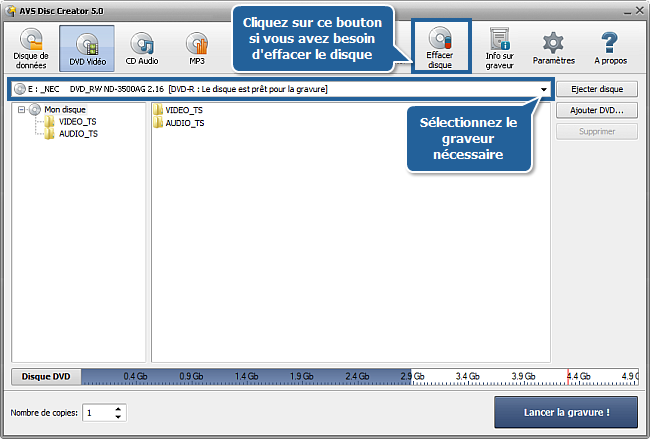 Comment graver un dossier DVD sur un disque DVD? Etape 4