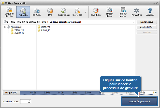 Comment graver un dossier DVD sur un disque DVD? Etape 5