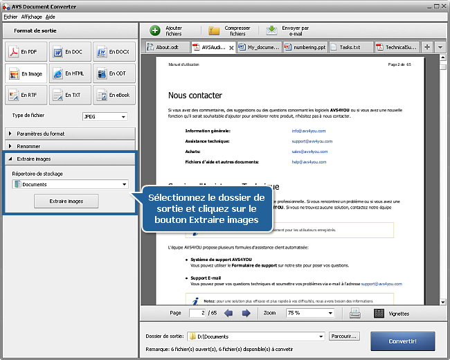 Comment convertir les documents? Etape 5