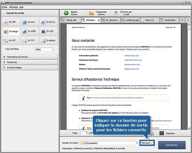 Comment convertir les documents? Etape 6