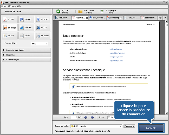 Comment convertir les documents? Etape 7