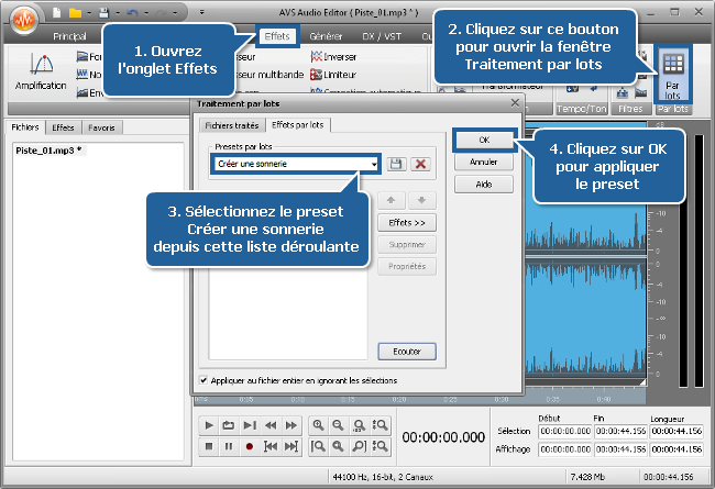 Comment créer une sonnerie avec AVS Audio Editor? Etape 4