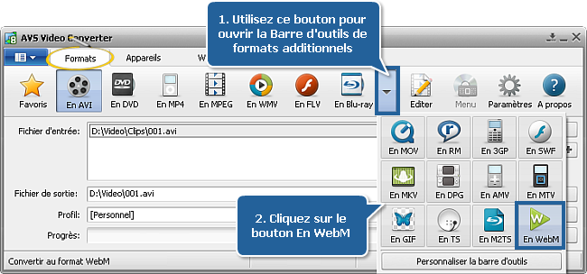 Comment convertir une vidéo en WebM? Etape 3