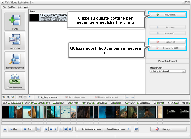 Come dividere video utilizzando AVS Video ReMaker? Passo 2