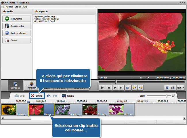 Come dividere video utilizzando AVS Video ReMaker? Passo 4