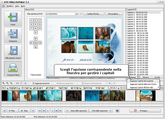 Come creare un menù DVD utilizzando AVS Video ReMaker? Passo 3
