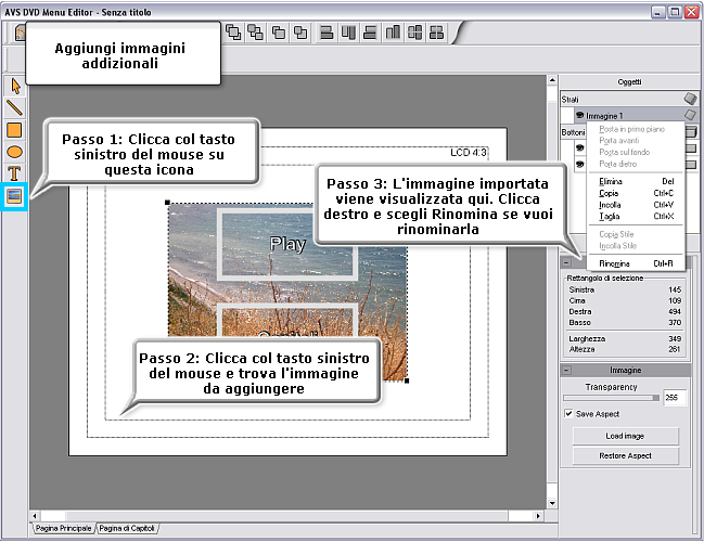 Come creare un menù DVD utilizzando AVS Video ReMaker? Passo 3