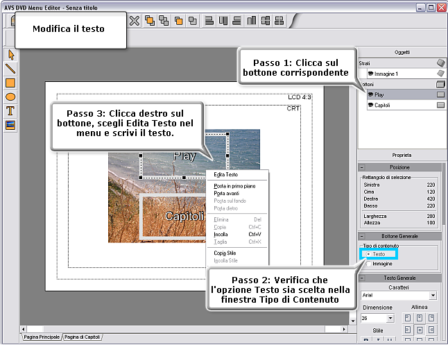Come creare un menù DVD utilizzando AVS Video ReMaker? Passo 3