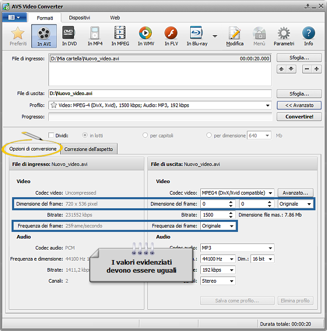 Come ridurre la dimensione del video sorgente usando AVS Video Converter? Passo 4