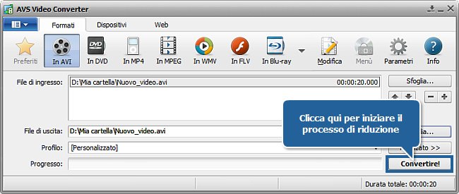 Come ridurre la dimensione del video sorgente usando AVS Video Converter? Passo 7