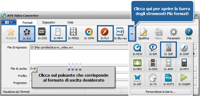 Come effettuare la conversione in più passaggi con AVS Video Converter? Passo 3