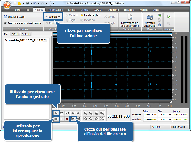 Come registrare audio da un microfono? Passo 4