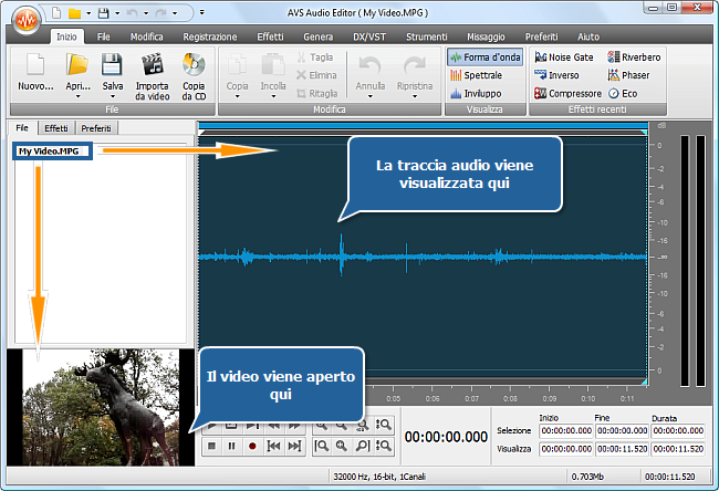 Come elaborare la traccia audio del video personale? Passo 2