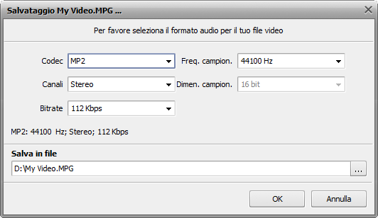 Come elaborare la traccia audio del video personale? Passo 5